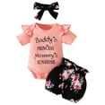 thumbnail image 1 of Durtebeua Girl' Clothing Sets 3Pcs Baby Girls Kids Cute T-Shirt Tops+Shorts Pants Outfits Summer Clothes,6-9 Months, 1 of 3