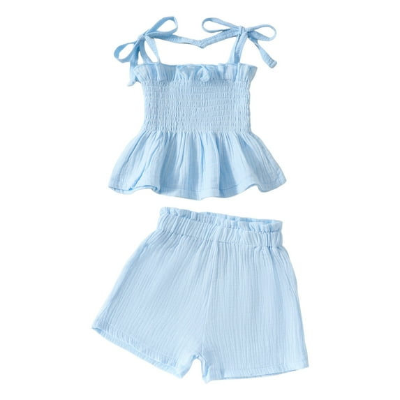 Durtebeua Girl Outfits Girl' Clothing Sets T-Shirt and Shorts Outfit Set to Little Kid Sizes,9-12 Months