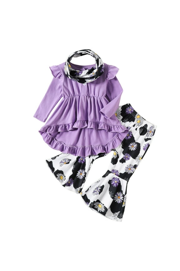 Girls Casual Fall Outfits Boy Girl Sweatshirt Crewneck Pullover Sweater Fall Clothes 18-24 Months