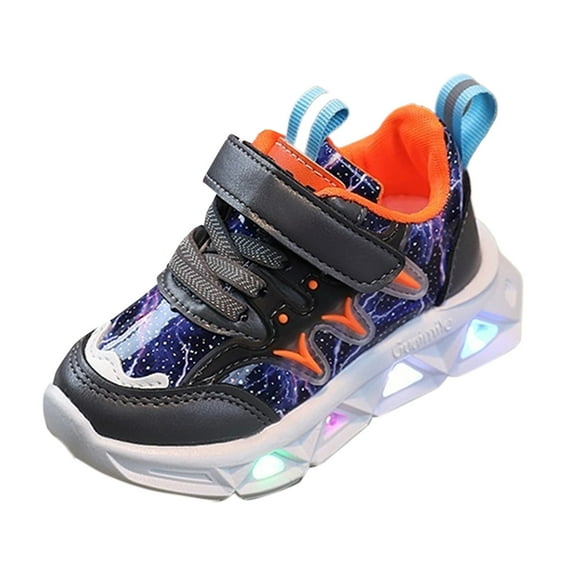 Durtebeua Girls' Sneakers Sneakers for Girls Boys Toddler with Lights Breathable Lightweight Casual Lighting Kids Up Night Shoes Light Z05-Blue,3.5-4 Years