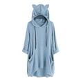 thumbnail image 1 of Durtebeua Hoodies For Women Pullover Casual Drawstring Button Down Pullover Sweatshirt with Pocket, 1 of 3
