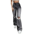thumbnail image 1 of Durtebeua Jeans for Women Ripped Denim Pants Distressed Jeans, 1 of 4