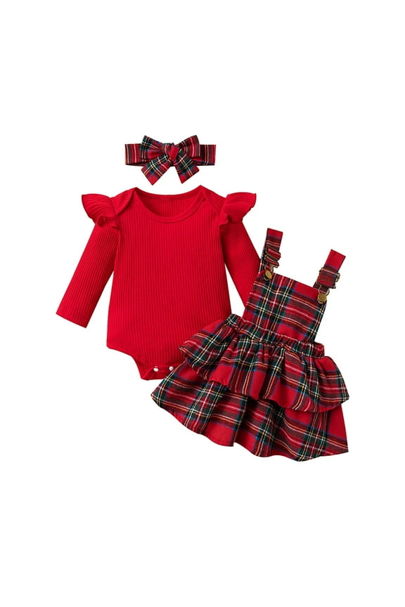 Kids Clothes 2Pcs Toddler Baby Girl Clothes Long Sleeve Sweatshirt + Pants Sets Z10-Red,3-6 Months