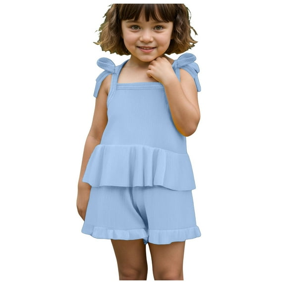 Durtebeua Kids Clothes Summer Toddler Baby Girl Clothes Set Outfits Short Sleeve Tops Shorts 2PCS,3-6 Months