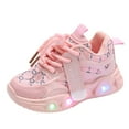 thumbnail image 1 of Durtebeua Light Up Shoes Toddler Toddler Boys Girls Light Up Shoes LED Flashing Lightweight Mesh Breathable Running Sneakers for Toddler Little Pink,12-18 Months, 1 of 7