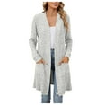 thumbnail image 1 of Durtebeua Lightweight Summer Cardigan for Women Sleeve Oversized Open Front Knitted Cardigan Light Gray,S, 1 of 7