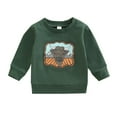 thumbnail image 1 of Durtebeua Little Boys Sweatshirts Long Sleeve Shirts Loose Round Neck Tunic Blouse 6-12 Months, 1 of 3