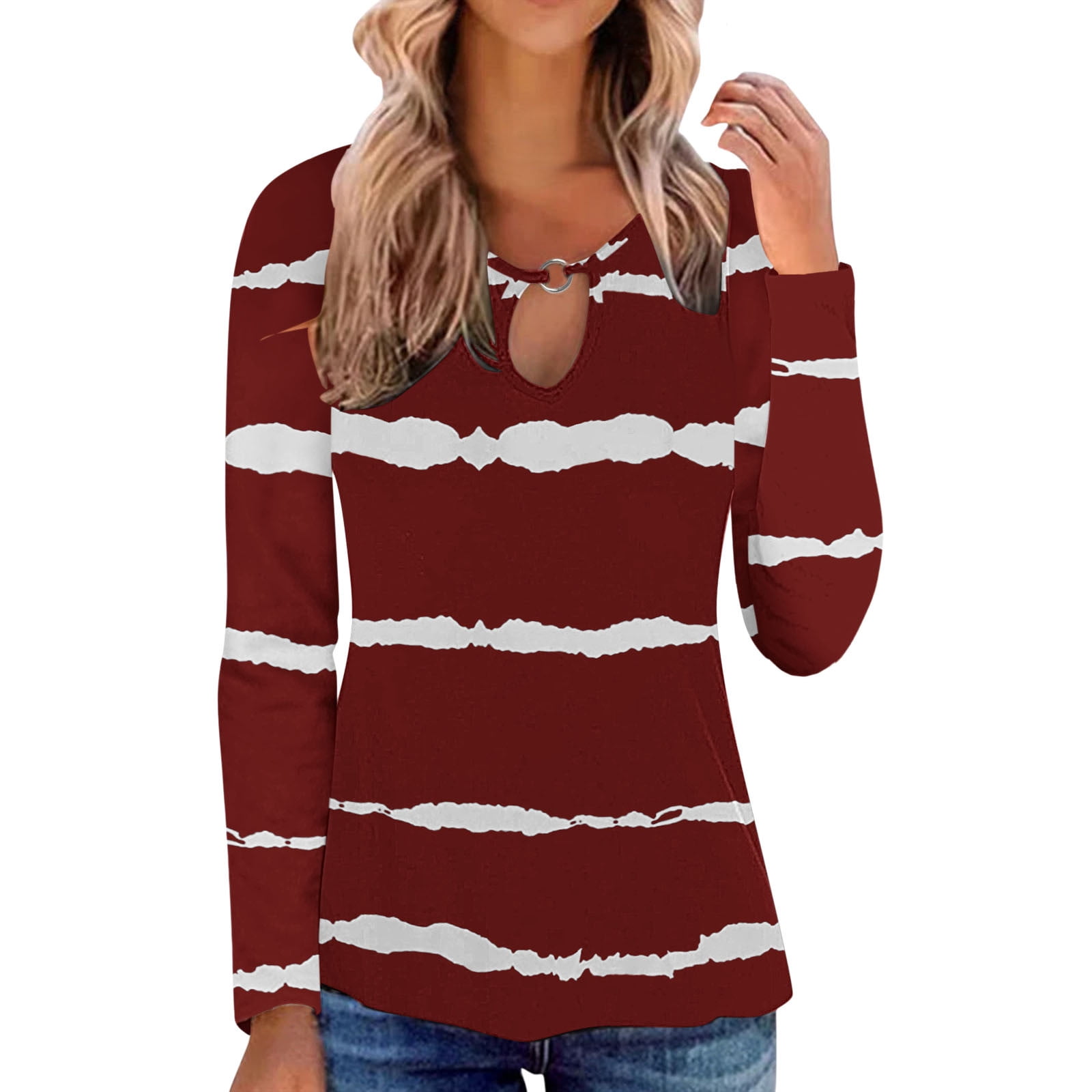 Durtebeua Long Sleeve Button Down Stretch Shirt Shirts for Women Boho