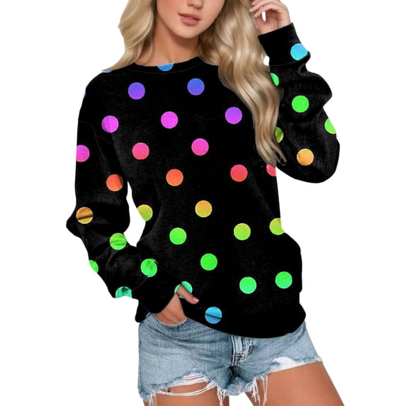 Durtebeua Long Sleeve Crew Neck Loose Fit Comfy Pullover Top Pullover Sweatshirts For Women Cropped