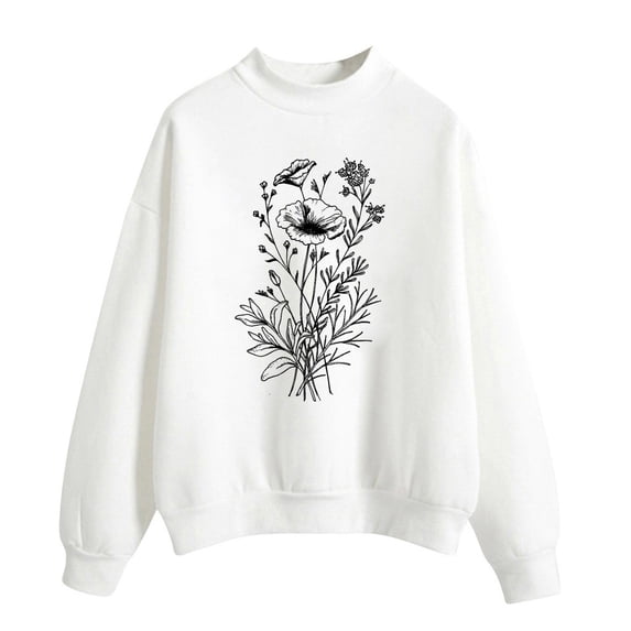 Durtebeua Long Sleeve Crewneck Pullover Casual Tops Womens Sweatshirts Trendy