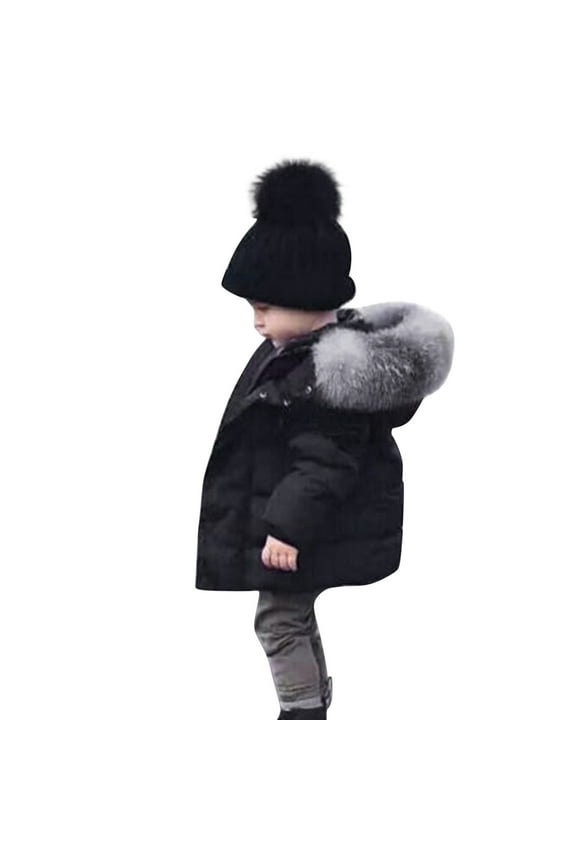 Long Sleeve Hooded Sweatshirt Jacket Top with Pocket Kid Casual Outwear Clothes Boys Girls Hooded Down Jacket 12-18 Months