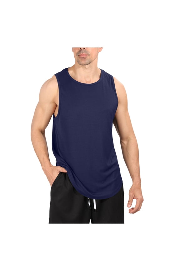 Men'S Muscle T-Shirt, Sleeveless, Muscle Tank, Classic Muscle Tee Top For Men Navy,2XL