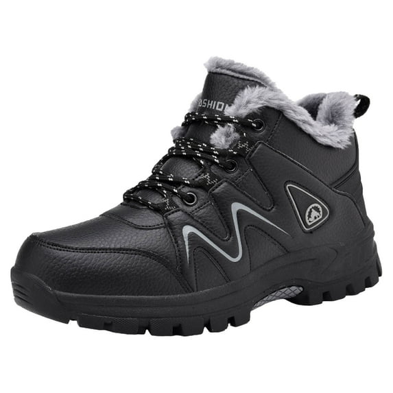Durtebeua Men Shoes Couple Hiking Shoes Fashion Thick Sole Outdoor Mountaineering Sneakers Boots Small Black,11