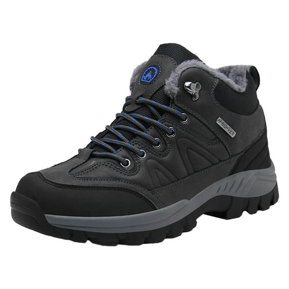 Durtebeua Men Shoes Couple Hiking Shoes Fashion Thick Sole Outdoor Mountaineering Sneakers Boots Small Grey,9.5