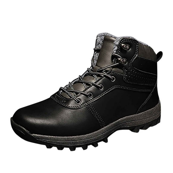 Durtebeua Men Shoes Couple Hiking Shoes Fashion Thick Sole Outdoor Mountaineering Sneakers Boots Z03-Black,10