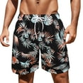 thumbnail image 1 of Durtebeua Men Swim Trunks with Compression Liner 9 Inch Long Board Shorts Black,L, 1 of 5
