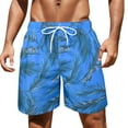 thumbnail image 1 of Durtebeua Men Swim Trunks with Compression Liner 9 Inch Long Board Shorts Blue,L, 1 of 5