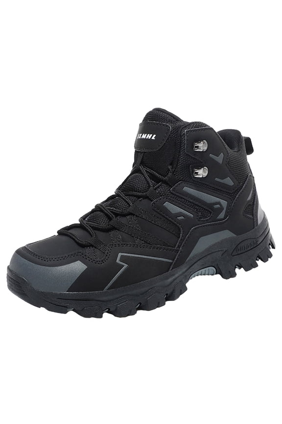 Men's Ankle High Waterproof Hiking Boots Outdoor Lightweight Shoes Trekking Trails Black,9