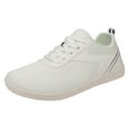 thumbnail image 1 of Durtebeua Men's Barefoot Shoes Wide Toe Box Minimalist Design Sole Heel Stability White,10.5, 1 of 5
