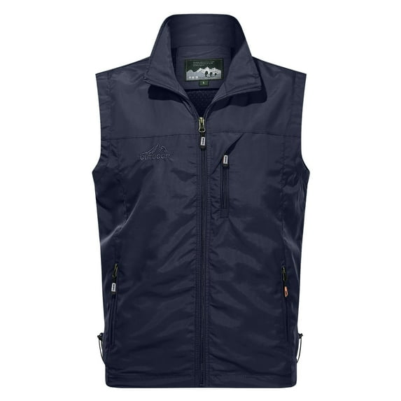 Durtebeua Men's Heated Vest with Hood Casual Stand Collar Padded Vest Coats Winter Warm Sleeveless Jacket with Pocket