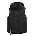 thumbnail image 1 of Durtebeua Men's Lightweight Packable Hooded Puffer Vest Z13-Black,3XL, 1 of 7