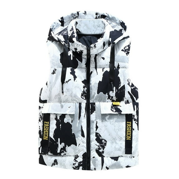 Durtebeua Men's Lightweight Puffer Vest, Outdoor Windproof Sleeveless Jacket for Hiking Travel Z18-Camouflage,2XL