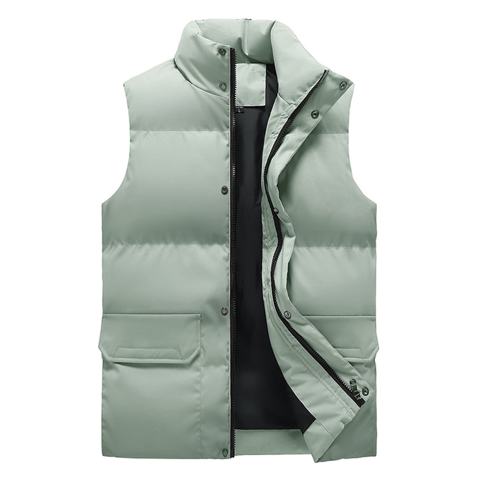 Durtebeua Men's Lightweight Softshell Vest Outdoor Casual Stand Collar ...