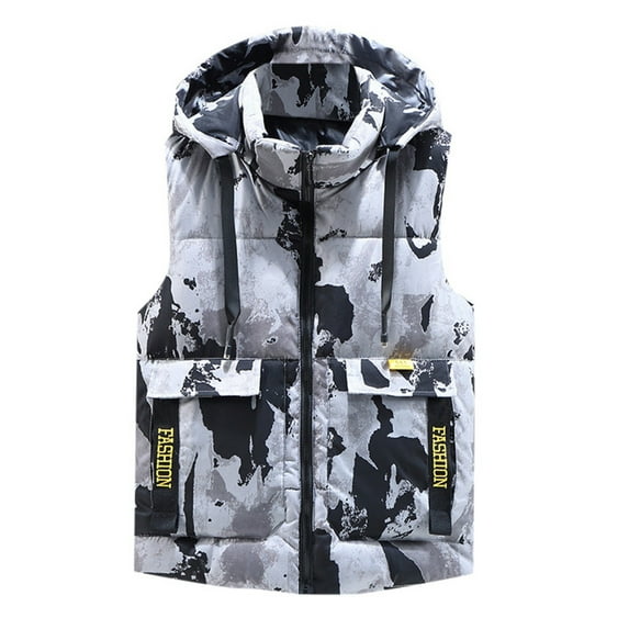 Durtebeua Men's Lightweight Vest Outdoor Winter Casual Warm Zip-Up Sleeveless Pocket Jacket Z05-Grey,XL
