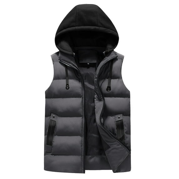 Durtebeua Men's Lightweight Vest Outerwear Winter Lightweight Packable Zip Up Sleeveless Padded Puffer Vest Z06-Grey,3XL