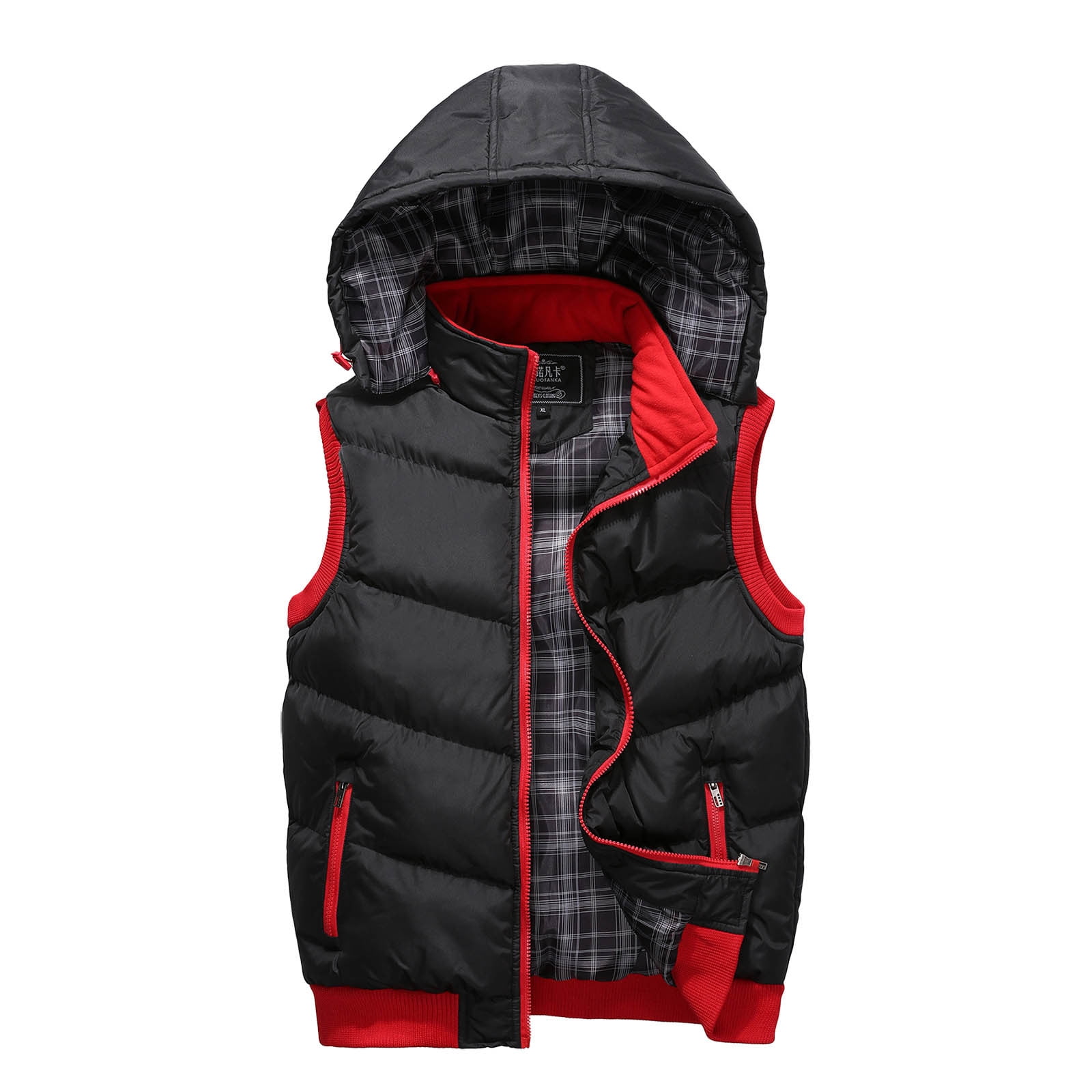 Durtebeua Men's Lightweight Vest Outerwear Winter Puffer Vests Lined Outdoor Warm Sleeveless Jackets