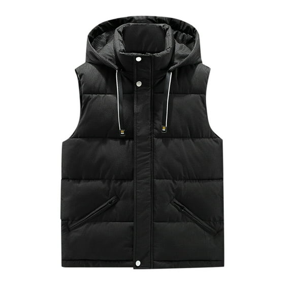 Durtebeua Men's Puffer Vest Lightweight Sleeveless Jacket Full Zipper Outerwear Vest Outdoor Down Vest Z05-Black,XL