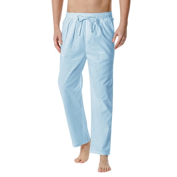 Durtebeua Men's Quick Dry Pants Loose And Comfortable Lace Up Pants Feet Pants