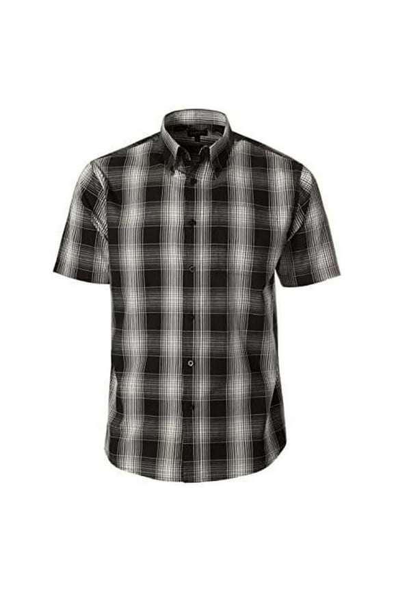 Men's Regular-Fit Short-Sleeve Poplin Shirt Black,2XL