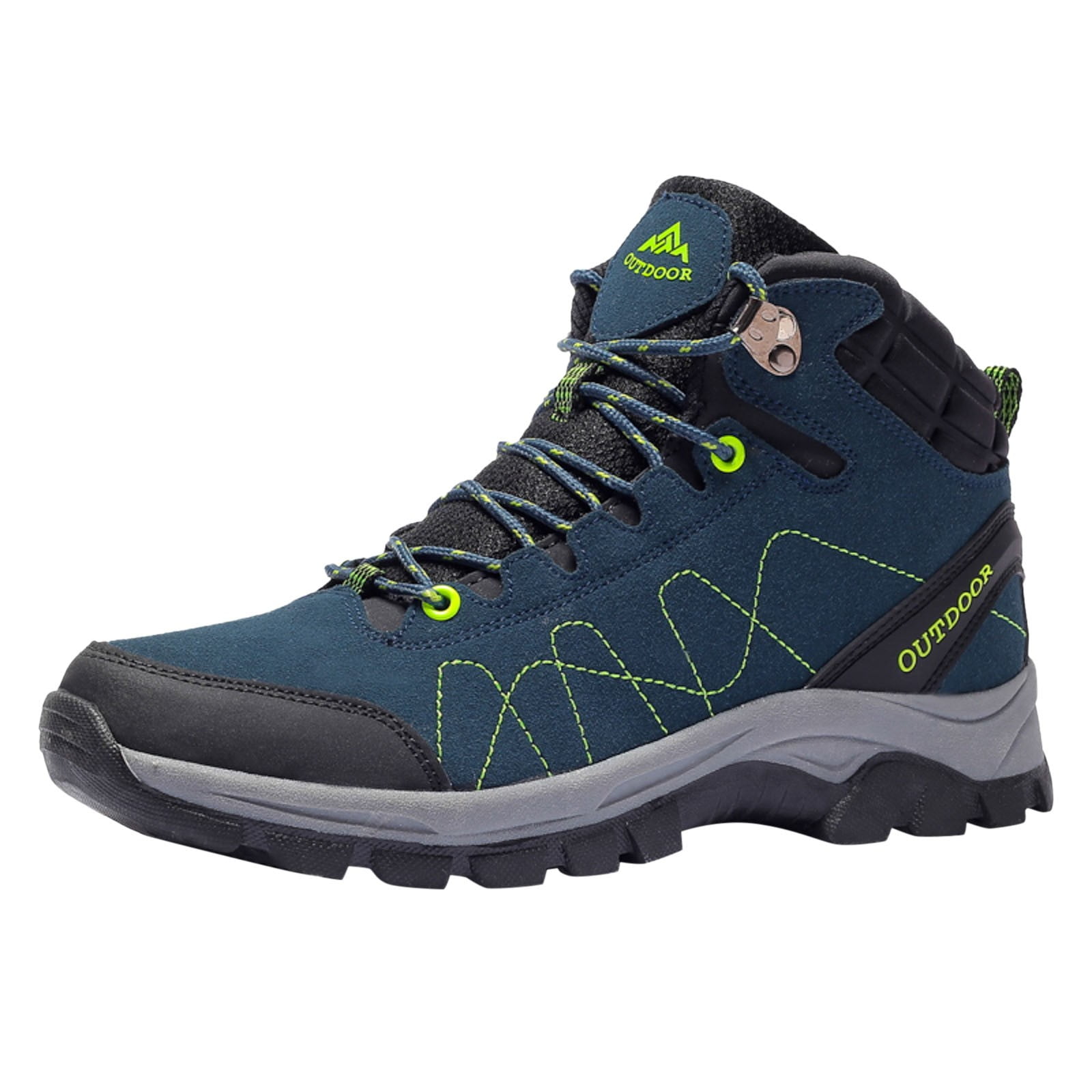 Durtebeua Men's Waterproof Hiking Boots Outdoor Mid Trekking Backpacking Mountaineering Shoes Dark Blue,8.5