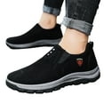 thumbnail image 1 of Durtebeua Men's Wide Hiking Shoes for Men Slip on Loafers Go Walking Shoes Trekking Trails Sneakers with Arch Support Black,10.5, 1 of 5