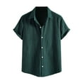 thumbnail image 1 of Durtebeua Mens Casual Short Sleeve Button Down Shirts Regular Fit Hawaiian Summer Shirts Green,2XL, 1 of 4
