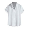 thumbnail image 1 of Durtebeua Mens Casual Short Sleeve Button Down Shirts Regular Fit Hawaiian Summer Shirts White,XL, 1 of 4