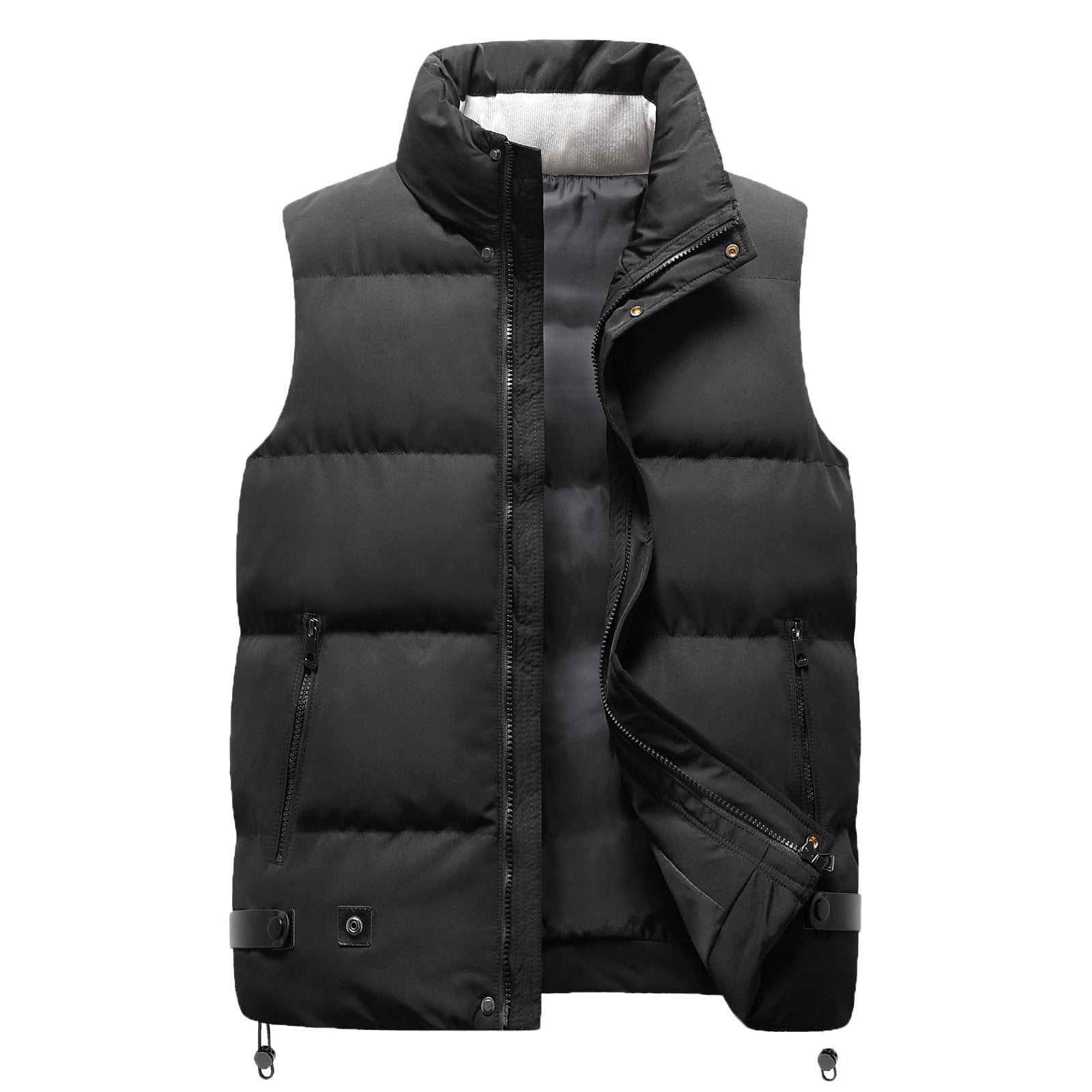 Durtebeua Mens Down Alternative Vest Jacket Outdoor Casual Stand Collar ...