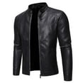thumbnail image 1 of Durtebeua Mens Leather Jacket Motorcycle Slim Fit Leather Jacket Motorcycle Jacket, 1 of 5