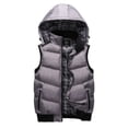 thumbnail image 1 of Durtebeua Mens Lightweight Packable Puffer Vest Loose Stand Collar Jacket Outerwear Padded Coat, 1 of 3