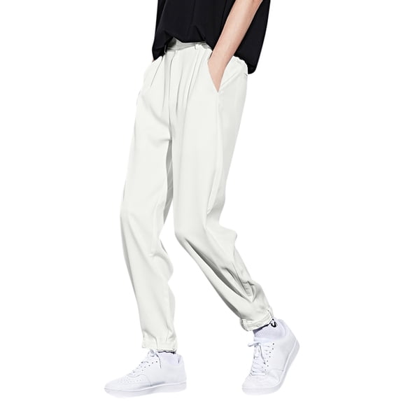 Durtebeua Mens Pants Elastic Waist Joggers Pants with Deep Pockets in Loose-fit Style