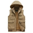 thumbnail image 1 of Durtebeua Mens Puffer Vest Winter Jacket Loose Stand Collar Jacket Outerwear Padded Coat, 1 of 6