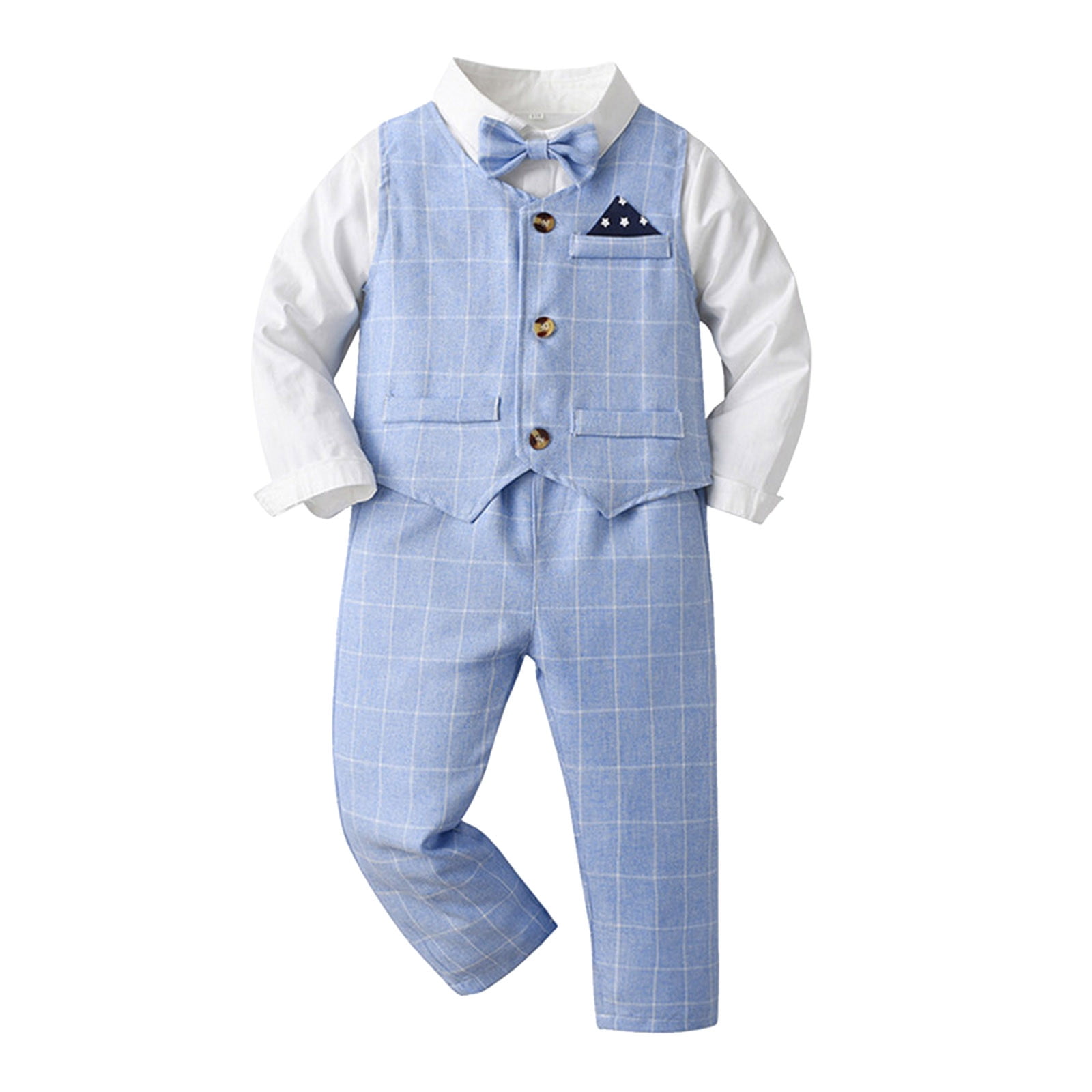 Completo Bambino DISAUR Con Camicia, Papillon E Bretelle - Abito Elegante Per Matrimonio E Battesimo, Taglie 1-6 Anni