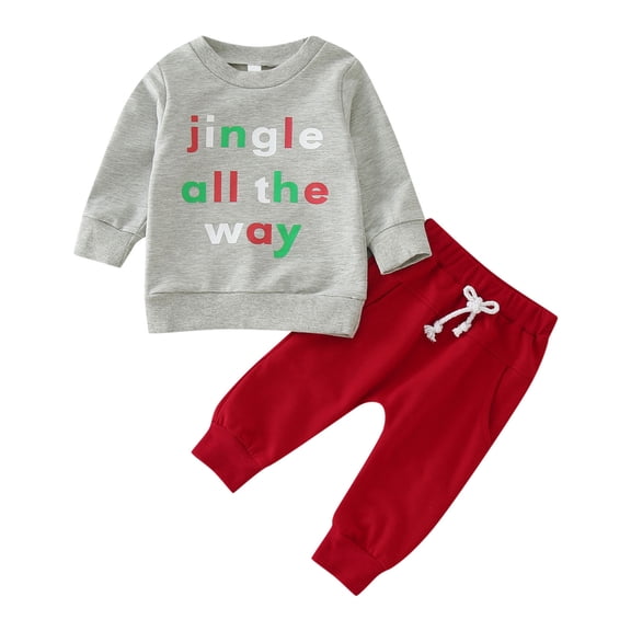 Durtebeua Outfits for Girls Boys Outfit Sets Autumn Winter Solid Color Cotton Long Sleeve Hooded Sweatshirt Long Pants Set Home Outing Travel Grey,3-6 Months