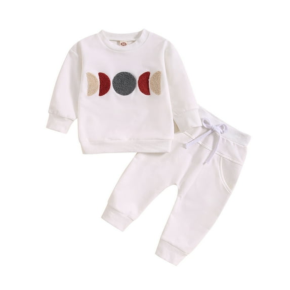 Durtebeua Outfits for Girls Baby Girl Clothes Newborn Infant Floral Hooded With Pocket Sweatshirt Pants Outfits Set Z01-White,2-3 Years