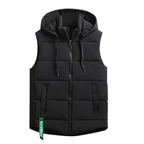 Durtebeua Plus Size Mens Lightweight Down Puffer Vest Jacket Men Winter Casual Outdoor Sleeveless Z04-Black,5XL