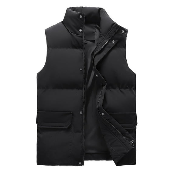Durtebeua Plus Size Mens Lightweight Down Puffer Vest Jacket Men Winter Casual Outdoor Sleeveless Z07-Black,2XL