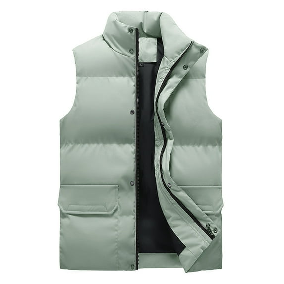 Durtebeua Plus Size Mens Lightweight Down Puffer Vest Jacket Men Winter Casual Outdoor Sleeveless Z07-Green,2XL