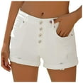 thumbnail image 1 of Durtebeua Pockets Women Denim Shorts Push Up Shorts Zipper High Waist White XXL, 1 of 5