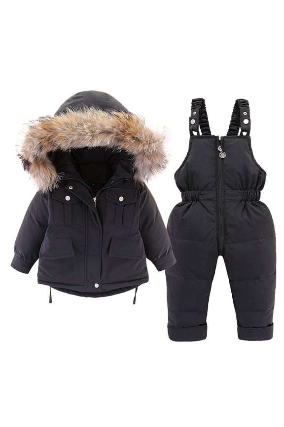 Puffer Jacket Girls Kids Baby Boys Girls Winter Warm Solid Coats 6-12 Months